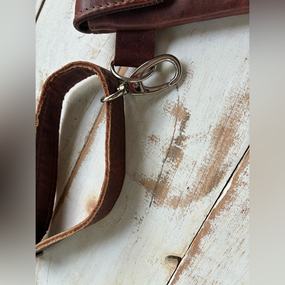 SABRA & SAND handcrafted leather crossbody bag leather boho minimalist purse EUC - Picture 8 of 15